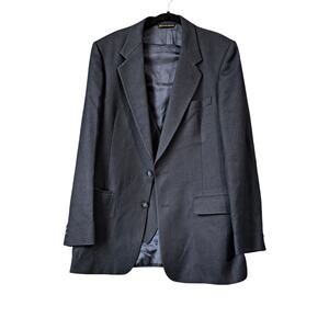 Christian Dior Monsieur Suit Jacket and Vest VTG 1970's Pinstriped Gray